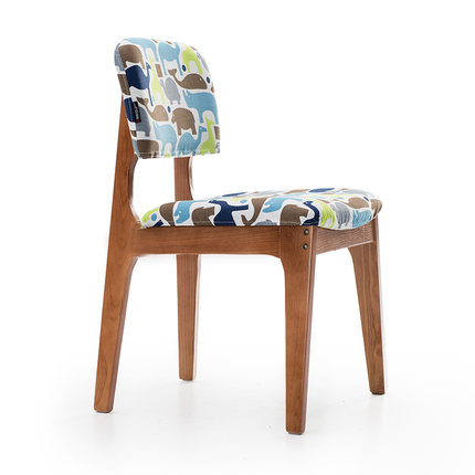 简域实木椅子简约现代靠背椅家用餐桌椅北欧餐椅布艺梳妆椅书房椅