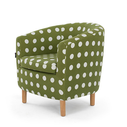 简域休闲椅布艺沙发单人小户型沙发实木布艺围椅懒人沙发洽谈椅子