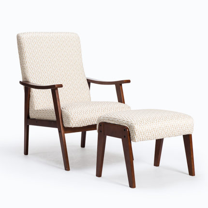 简域实木餐椅布艺沙发单人小户型沙发简约时尚北欧休闲椅沙发椅子