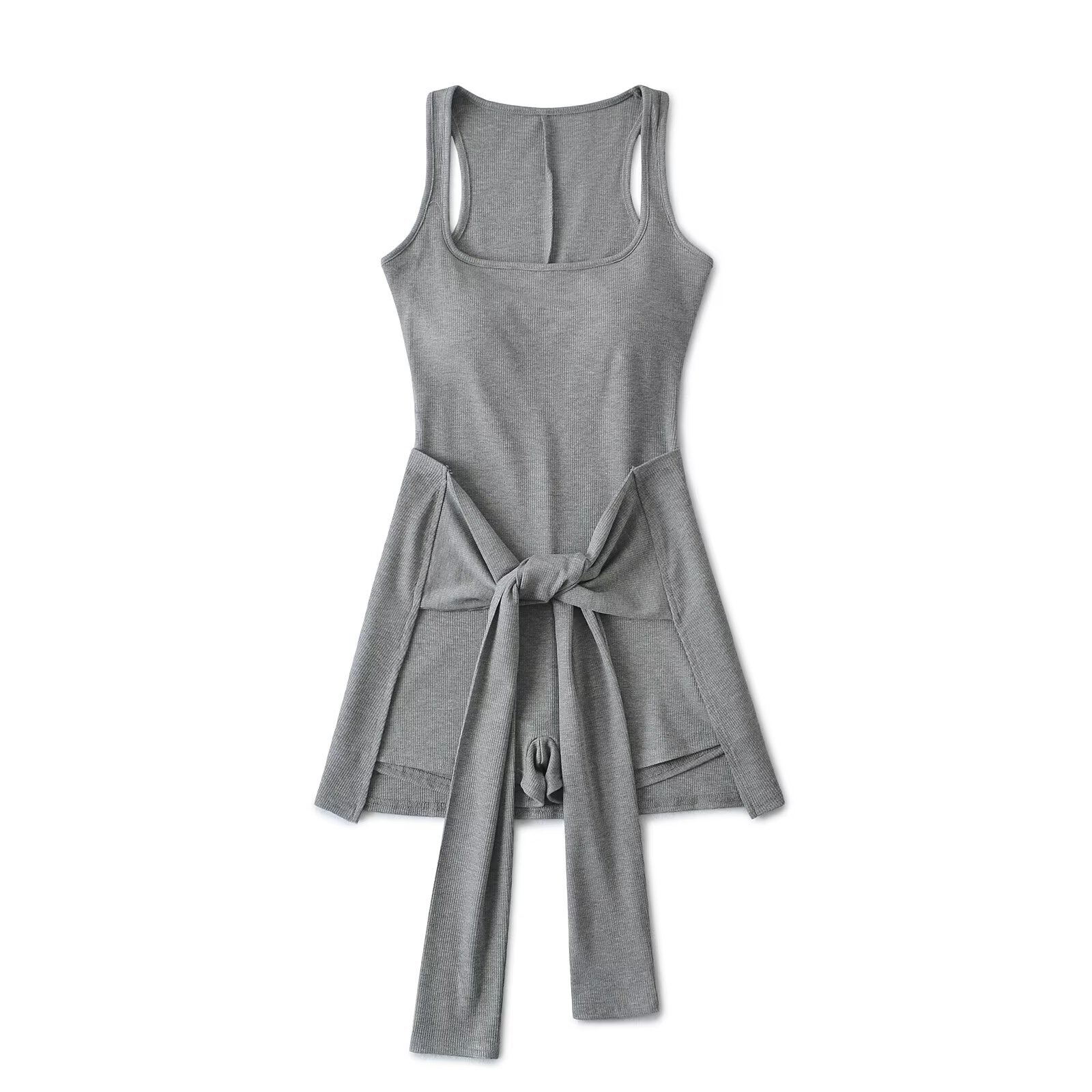 带胸垫背心连体短裤两件套连体衣