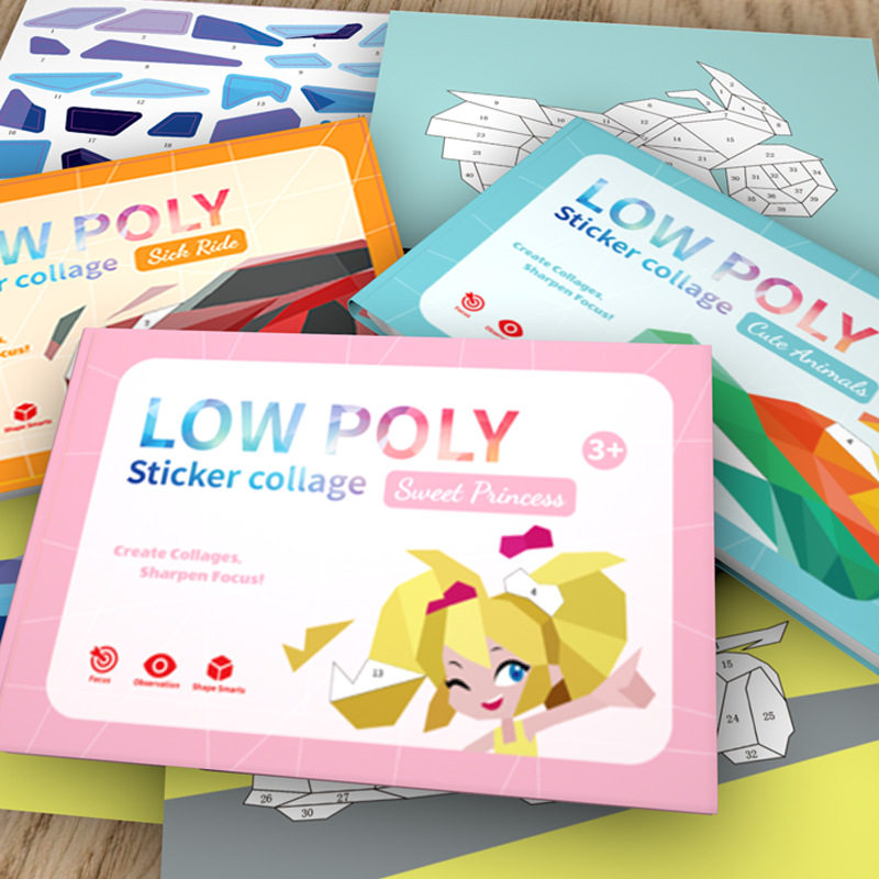 跨境英文3D几何拼贴画亚马逊temu儿童益智玩具DIY贴纸早教专注力,玩具/童车/益智/积木/模型,逻辑/思维训练玩具,淘宝优惠券,粉丝福利购,淘宝优惠卷