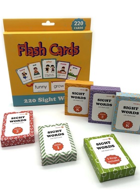 220 Sight words Flashcards English儿童英语高频词汇点读卡闪卡