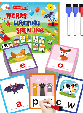 Words Writing Spelling Flashcard外贸儿童英文字母拼写单词卡片