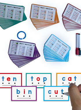 English Spelling CVC Words Flashcards儿童英语单词拼写CVC闪卡