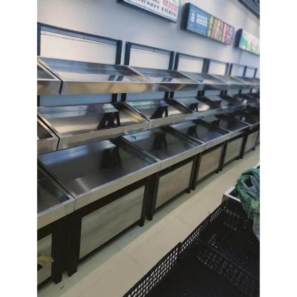 超市果蔬货架展示架生鲜多层水果中岛架子水果店双层蔬菜陈列货架