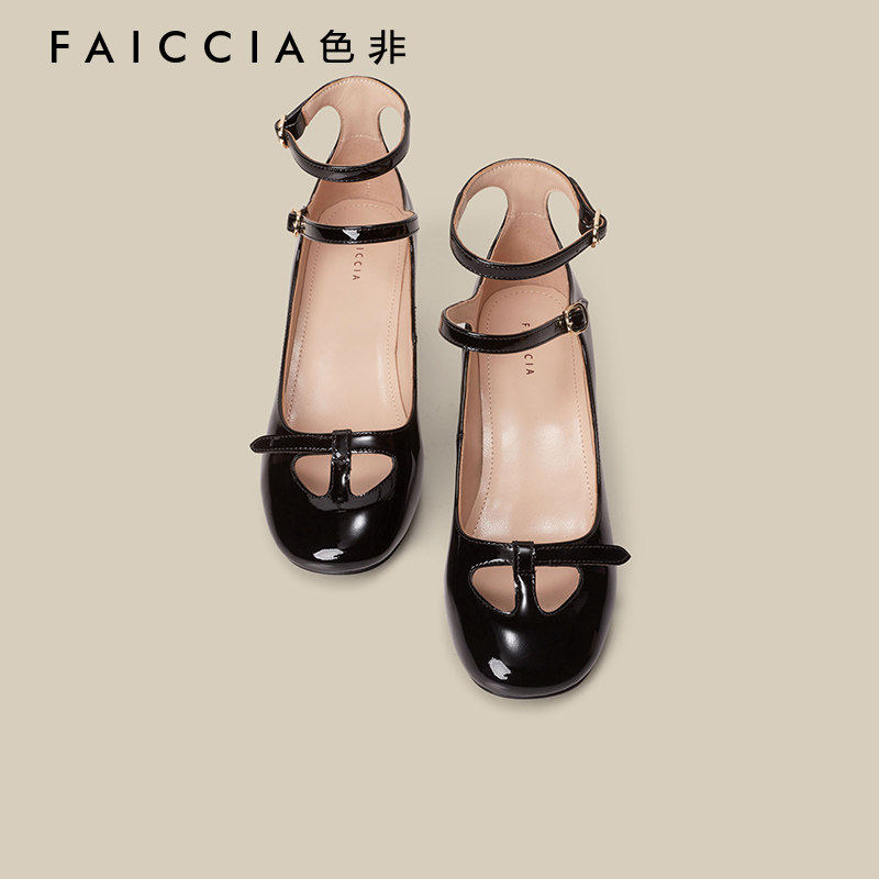 【高定系列】~色非2023春夏新款高跟鞋双扣带单鞋粗跟玛丽珍女鞋,女鞋,玛丽珍鞋,淘宝优惠券,粉丝福利购,淘宝优惠卷