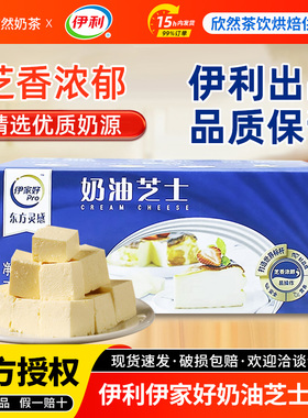 伊利伊家好PRO东方灵感奶油芝士1kg 烘焙商家用干奶酪块蛋糕专用