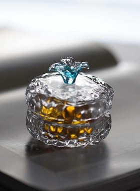 轻奢琉璃首饰盒收纳整理带盖合成水晶浮雕精致饰品盒家居桌面摆件