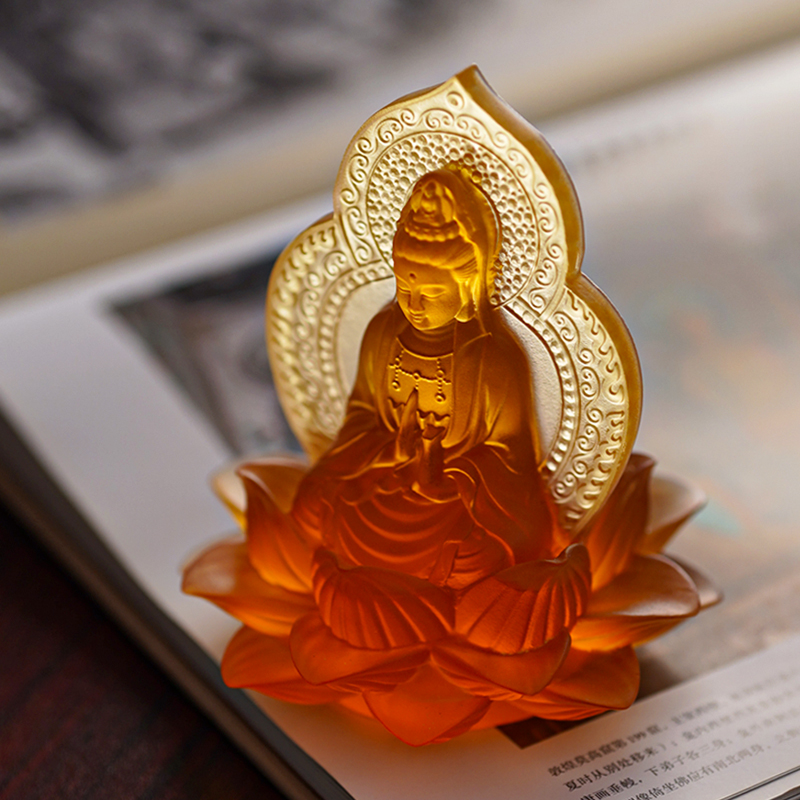 琉璃观音汽车内装饰品车载香薰摆件家用菩萨佛像出入保平安中控台