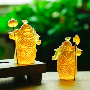 琉璃哼哈二将护宅门神家居客厅桌面摆件中式装饰乔迁开业长辈送礼
