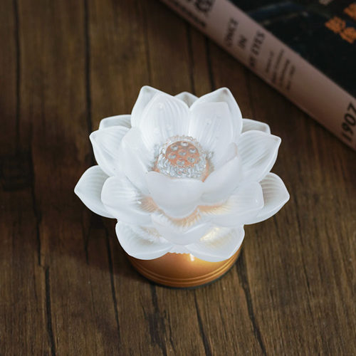 珍悦古法琉璃白色莲花