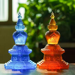 尼泊尔琉璃舍利塔供具装藏可打开舍利甘露丸菩提塔家居桌面摆件
