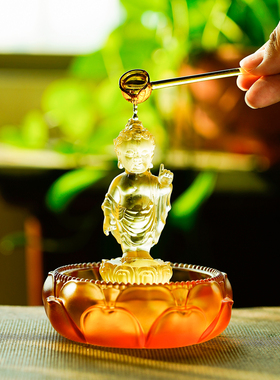 琉璃太子佛浴佛盆套装供奉摆件