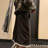 Ribbonbit韩国蕾丝拼接花边西装 裙25年春夏新款 气质优雅包臀中裙