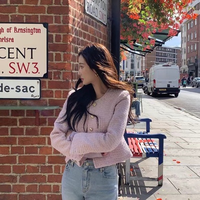 riveroom温柔风粗花呢小香风外套