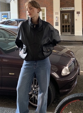 韩国ribbonbit水洗牛仔裤秋冬新款简约中线设计休闲直筒长裤