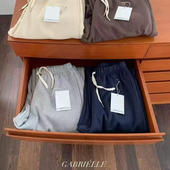 Gabrielle韩国直筒休闲裤 简约高级感高腰松紧腰抽绳设计运动长裤