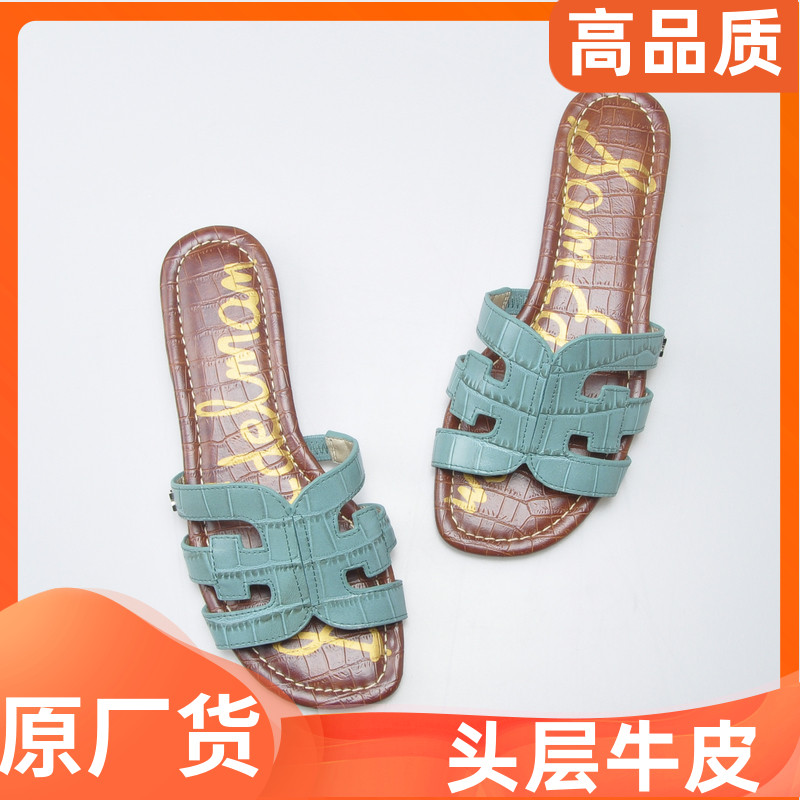 外穿外货真皮凉拖海边度假凉鞋