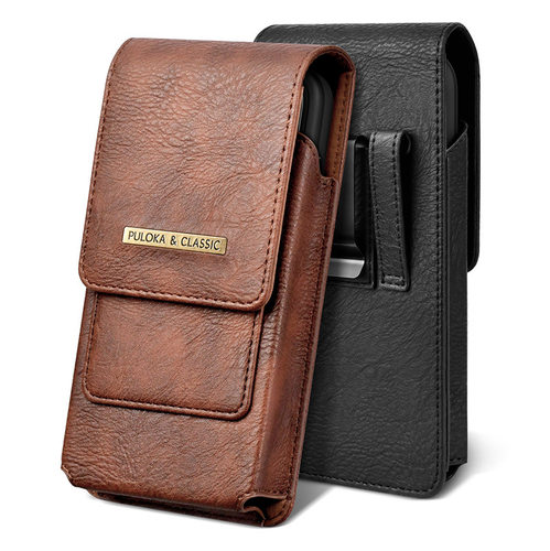 6.7寸6.9手机包皮套适用苹果17pm华为荣耀挂腰包竖袋磁扣夹皮带男