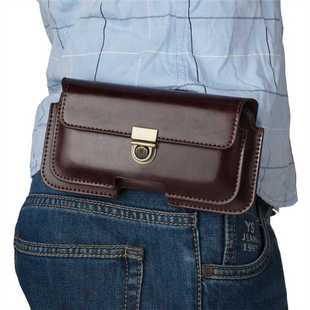 男士手机皮套穿皮带双层挂腰包5.5/6.7寸横跨手机包薄袋适用华为