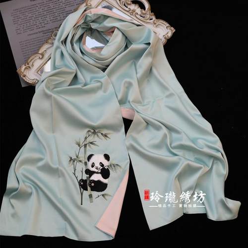 披肩送老外刺绣伴手中国风丝巾