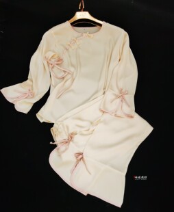 春夏睡衣女古风国风家居服套装中国风醋酸睡衣母亲节礼品送妈妈