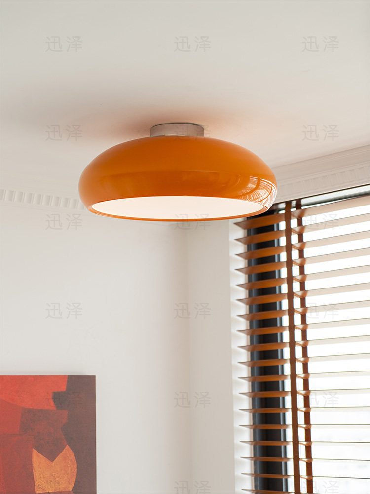 橙色吸顶灯，中世纪包豪斯卧室灯，覆古覆古主卧室灯，法式设计师,家装灯饰光源,餐厅/卧室/书房吸顶灯,淘宝优惠券,粉丝福利购,淘宝优惠卷
