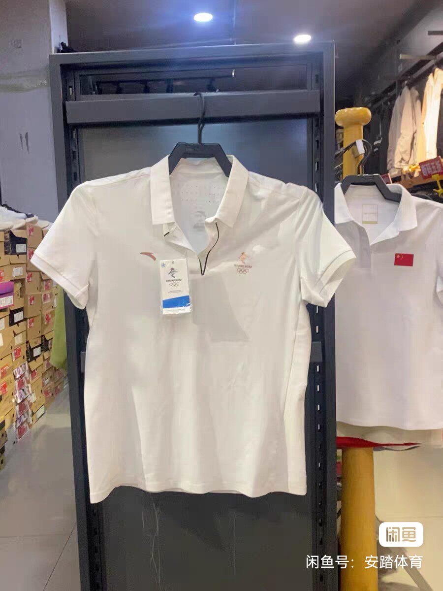 安踏女短袖polo衫，冬奥特许，XL/175码，码数偏大，适合偏胖人群