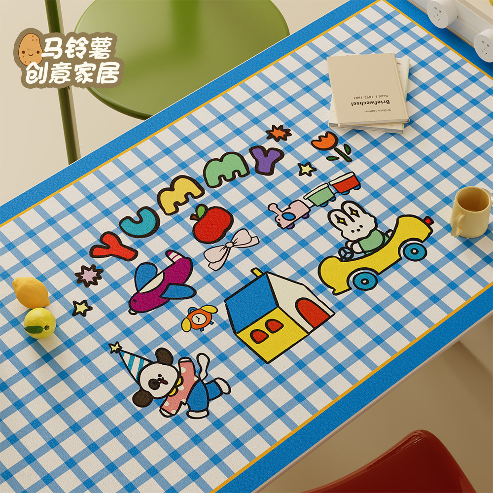 多巴胺餐桌垫防水防油耐高温隔热垫卡通免洗桌布茶几桌面保护垫子,居家布艺,桌布,淘宝优惠券,粉丝福利购,淘宝优惠卷