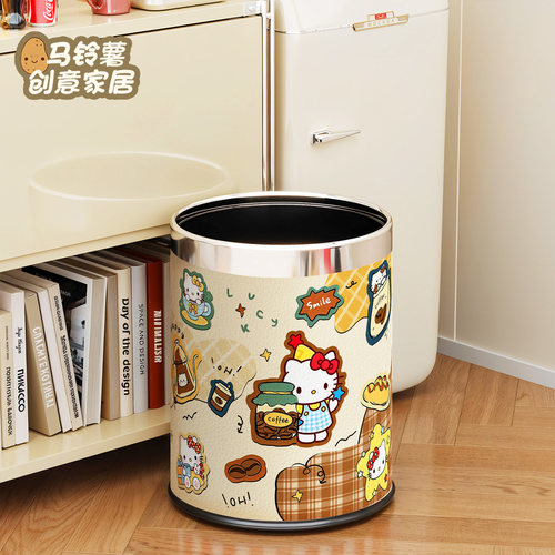 可爱猫咪大容量垃圾桶家用10L装