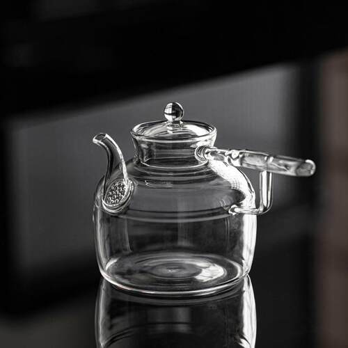 耐热高硼硅玻璃煮茶壶家用功夫茶具泡茶壶一人用茶具酒精炉花茶壶