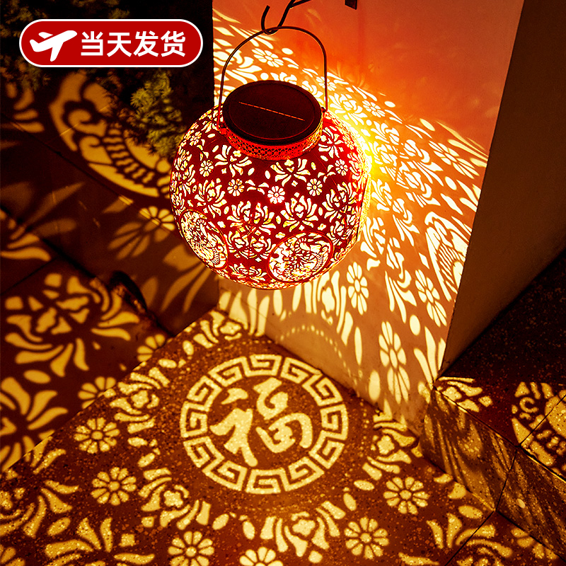 【阴雨天正常亮灯】太阳能红灯笼