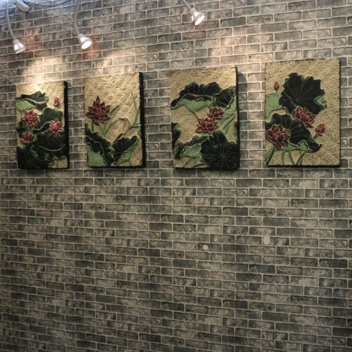中国风荷花浮雕挂件墙饰玄关走廊壁饰背景墙饰装饰品 恋荷 - 封面