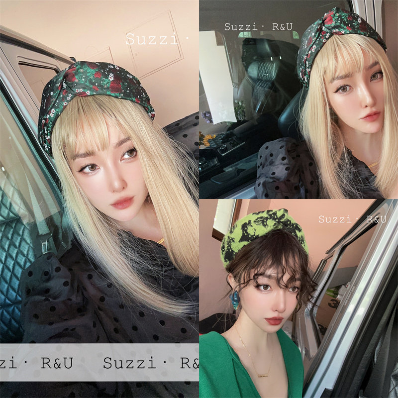 suzzi优雅永不过时|包裹性很好高颅顶交叉瘦脸束发头箍抹茶绿