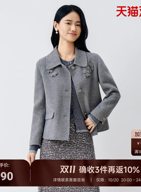 BuouBuou绵羊毛短款毛呢外套