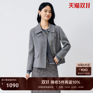 BuouBuou 2026冬季短款毛呢外套大衣女羊绒绵羊毛呢子矮个子精致