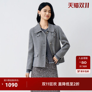 BuouBuou 2026冬季短款毛呢外套大衣女羊绒绵羊毛呢子矮个子精致