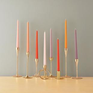 30CM长杆蜡烛浪漫婚礼彩色杆蜡摆件莫兰迪宴会渐变色烛光晚餐无烟