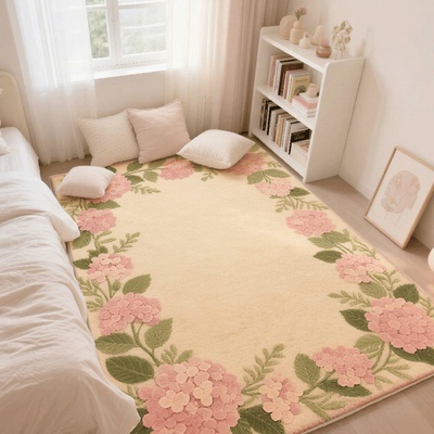 长条地毯卧室床边毯公主风飘窗垫田园奶油风少女家用房间防滑地垫
