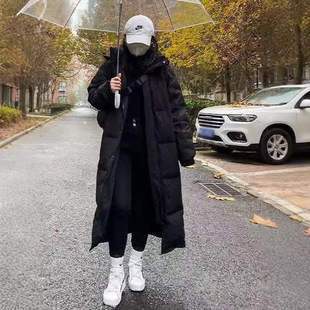 中戏艺考羽绒棉服女超长款过膝2025年新款东大门加厚宽松棉服外套