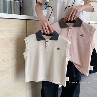 中小童夏装 儿童背心邦诚2025夏季 无袖 新款 H0296 男女童纯色POLO衫