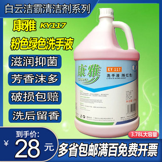 白云康雅117洗手液宾馆酒店大桶补充液粉绿色家用洗手液包邮开票