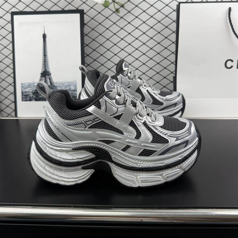 巴黎老爹鞋女2025年新款厚底松糕小个子超高跟做旧擦色爆款运动鞋,女鞋,老爹鞋,淘宝优惠券,粉丝福利购,淘宝优惠卷