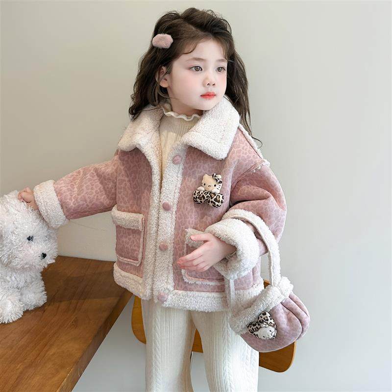 女童加绒外套冬季2025新款女宝宝皮毛一体冬装儿童加厚羊羔绒衣服,童装/婴儿装/亲子装,普通外套,淘宝优惠券,粉丝福利购,淘宝优惠卷