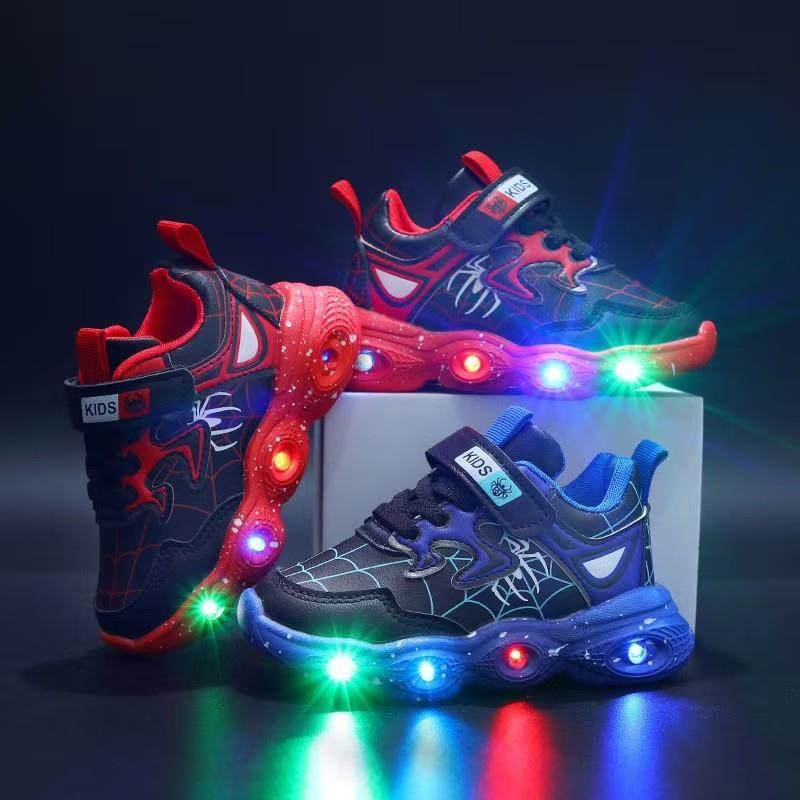 蜘蛛侠主题儿童发光运动鞋 黑红/黑蓝炫酷闪灯男女童时尚休闲鞋,童鞋/婴儿鞋/亲子鞋,运动鞋,淘宝优惠券,粉丝福利购,淘宝优惠卷