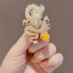 别针小众设计感胸花精美配饰女 轻奢高级感中国龙胸针复古国潮西装