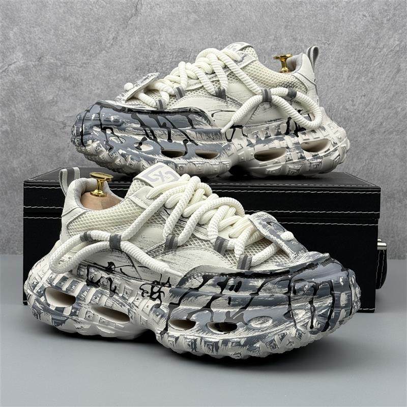 小众潮牌老爹鞋2025夏季新款时尚休闲运动鞋厚底增高网面透气男鞋,流行男鞋,老爹鞋,淘宝优惠券,粉丝福利购,淘宝优惠卷