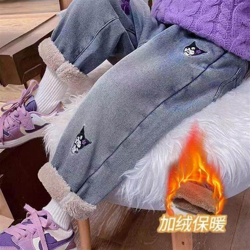 女童加绒牛仔裤秋冬装2025新款儿童韩版长裤宝宝冬季加厚直筒裤子,童装/婴儿装/亲子装,儿童牛仔裤,淘宝优惠券,粉丝福利购,淘宝优惠卷