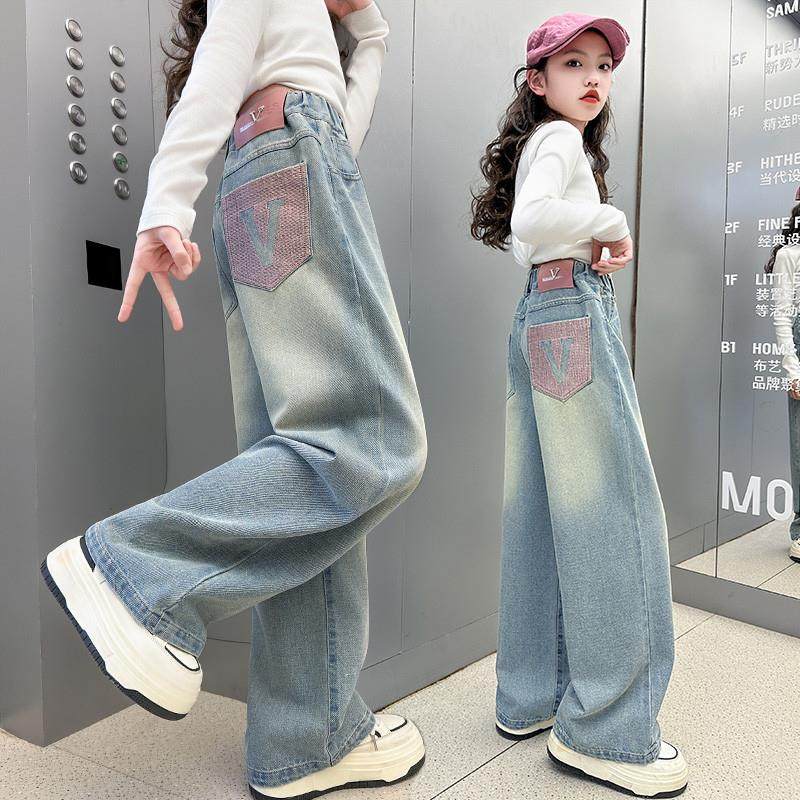 女童裤子2025新款牛仔裤春夏装洋气儿童中大童薄款夏季直筒阔腿裤,童装/婴儿装/亲子装,裤子,淘宝优惠券,粉丝福利购,淘宝优惠卷