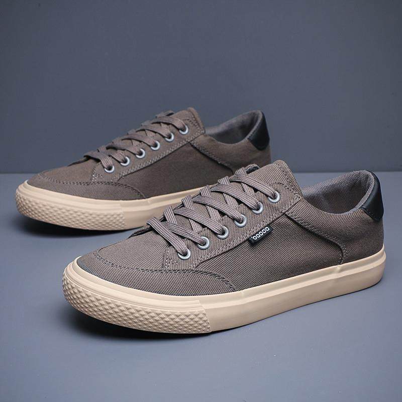 帆布鞋男2025春夏透气低帮系带休闲板鞋百搭潮流软底布鞋平底男鞋,流行男鞋,帆布鞋,淘宝优惠券,粉丝福利购,淘宝优惠卷